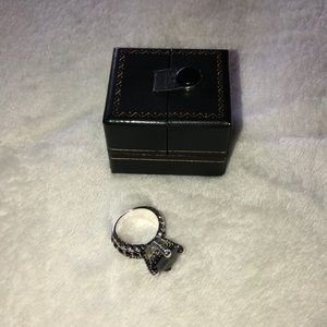 Black stone ring